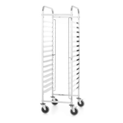Uklidový vozík, HENDI, Kitchen Line, 15 vodítků zásobníků 600x400, Stříbrná, 470x620x(H)1735mm | 813287